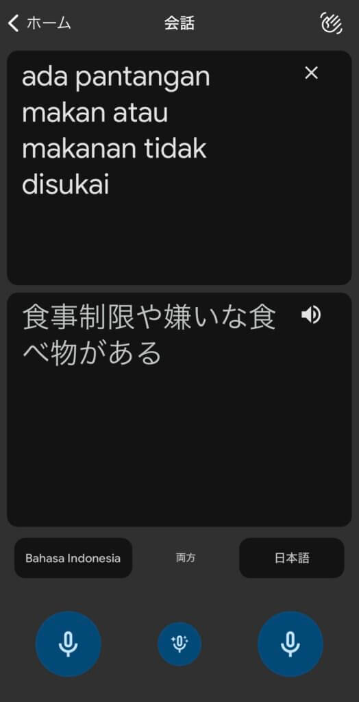 Google翻訳での会話１